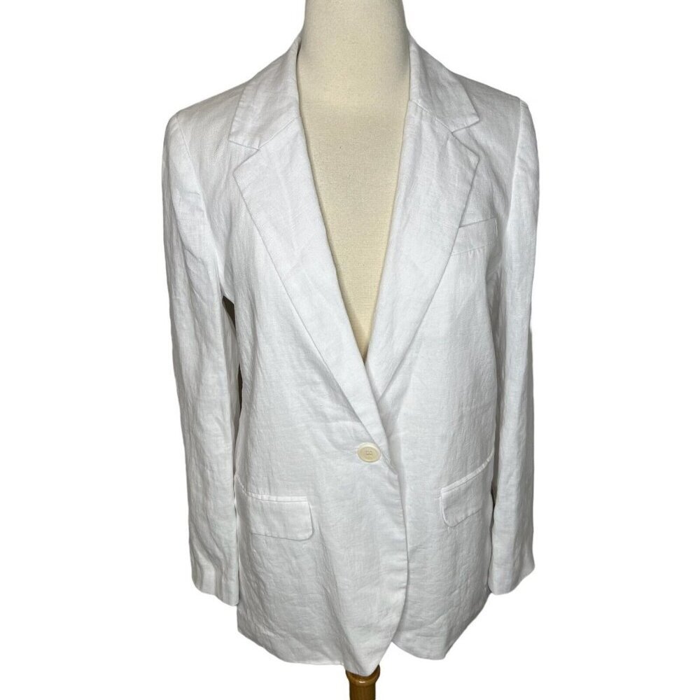 Madewell $158 The Larsen Blazer in Linen White Size S NJ530 - Picture 4 of 7